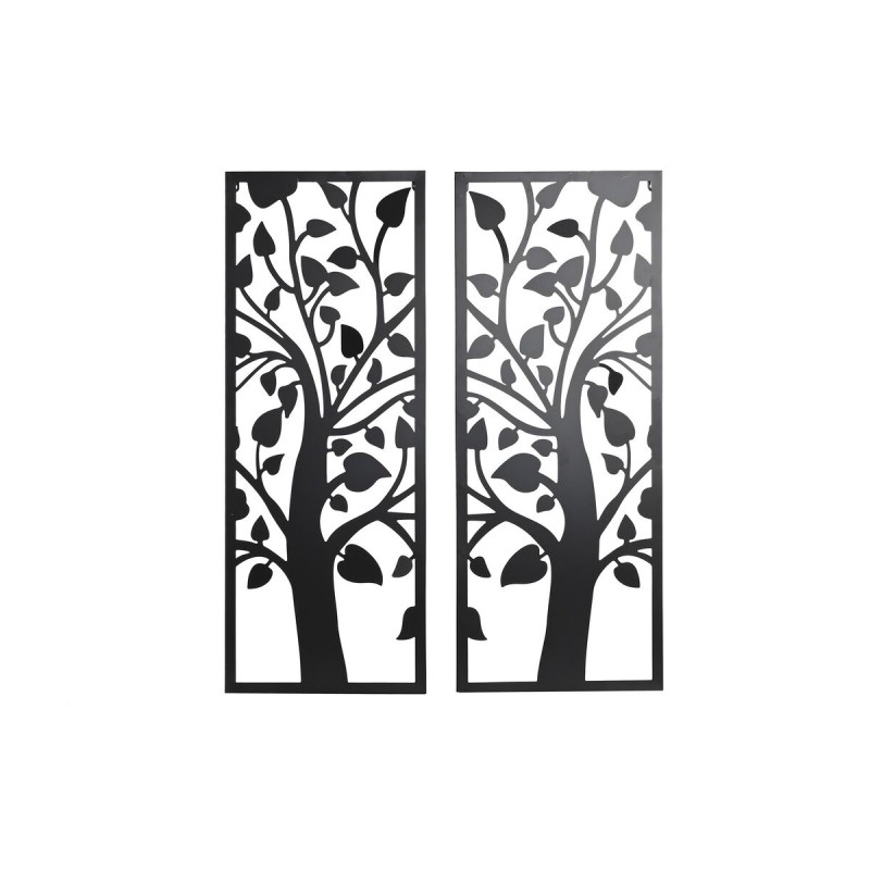 Decoración de Pared DKD Home Decor (2 Piezas) Árbol Metal Shabby Chic (35 x 1,3 x 91 cm)