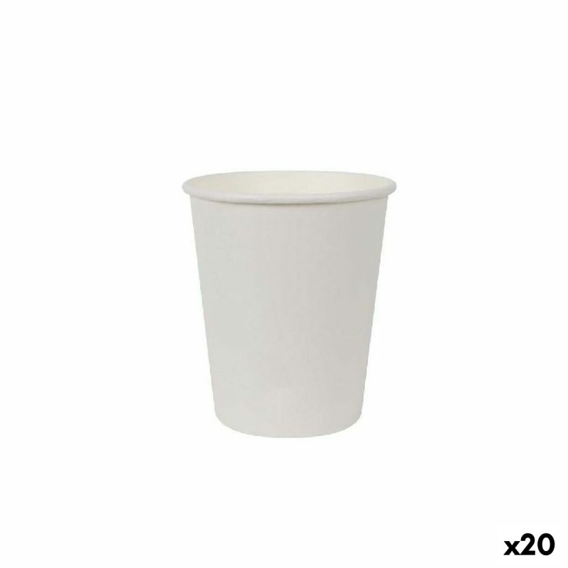 Set de Vasos Algon Cartu00f3n Blanco 12 Piezas 250 ml (20 Unidades)