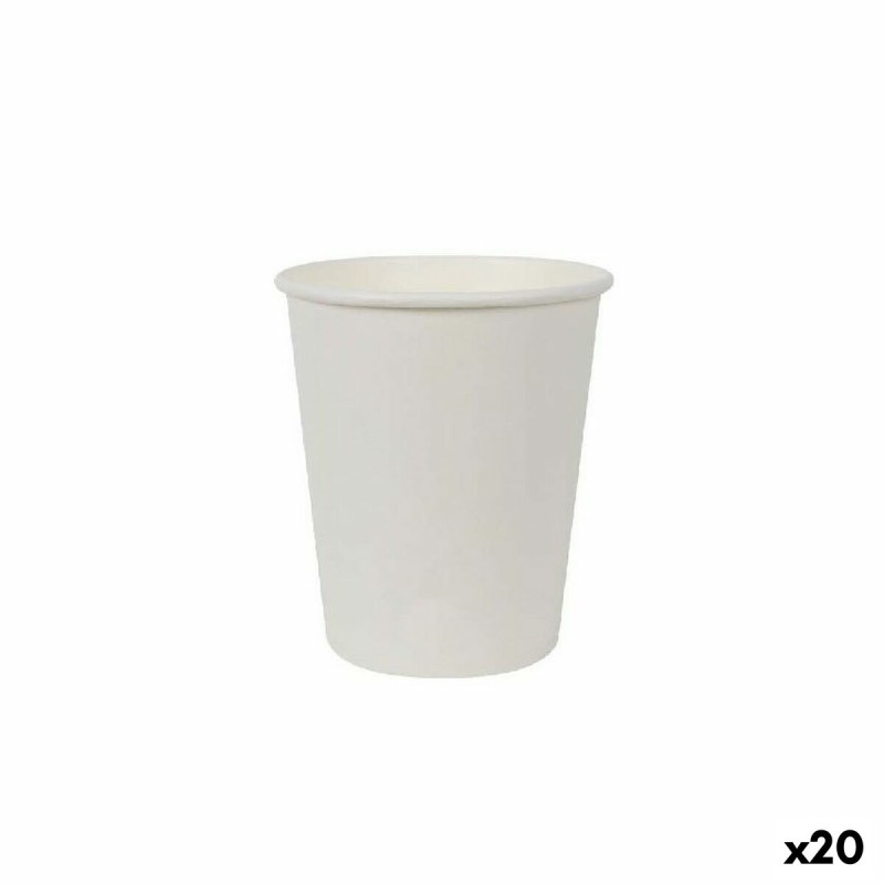 Set de Vasos Algon Cartu00f3n Blanco 30 piezas 250 ml (20 Unidades)