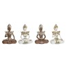 Figura Decorativa DKD Home Decor 20,5 x 10,5 x 28,5 cm Marrón Buda Blanco Oriental (4 Piezas)