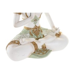 Figura Decorativa DKD Home Decor 20,5 x 10,5 x 28,5 cm Marrón Buda Blanco Oriental (4 Piezas)