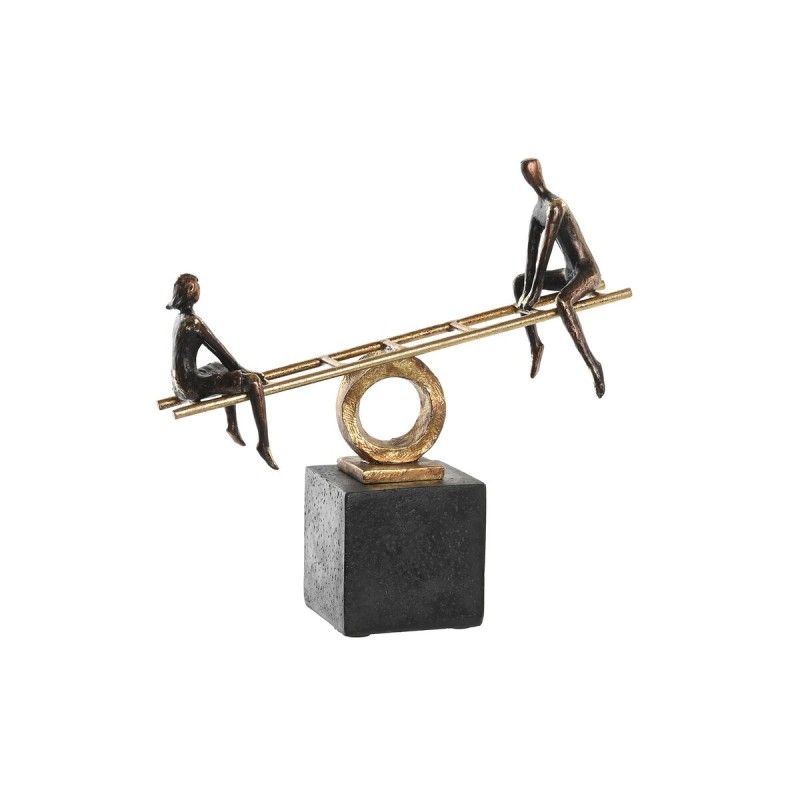 Figura Decorativa DKD Home Decor Negro Dorado Metal Resina Personas Moderno (27 x 9 x 27,5 cm)