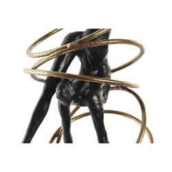 Figura Decorativa DKD Home Decor Negro Dorado Metal Resina Moderno (17 x 14 x 42,5 cm)