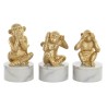 Figura Decorativa DKD Home Decor Blanco Dorado Tropical Monos 10,5 x 10,5 x 18,5 cm (3 Piezas)