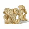 Figura Decorativa DKD Home Decor Blanco Dorado Tropical Monos 10,5 x 10,5 x 18,5 cm (3 Piezas)