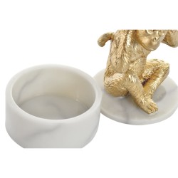 Figura Decorativa DKD Home Decor Blanco Dorado Tropical Monos 10,5 x 10,5 x 18,5 cm (3 Piezas)