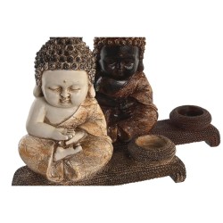 Figura Decorativa DKD Home Decor 22 x 8,2 x 23 cm Rojo Beige Buda Oriental (4 Piezas)