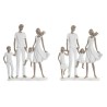 Figura Decorativa DKD Home Decor 20,5 x 7,5 x 24,5 cm 20,5 x 6,5 x 24,5 cm Gris Blanco Familia (2 Unidades)