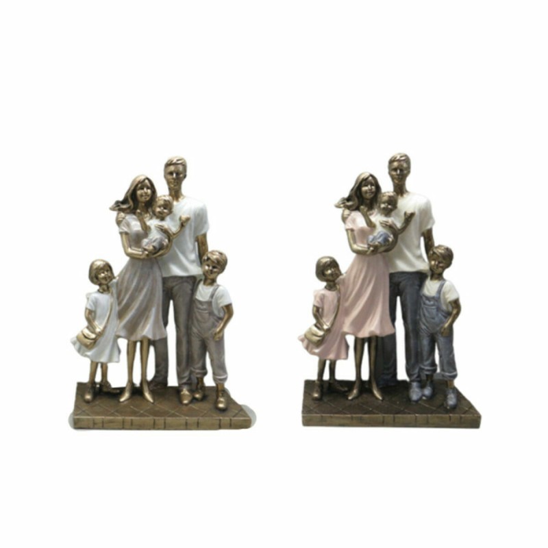 Figura Decorativa DKD Home Decor 24 x 11,5 x 34 cm Multicolor Familia (2 Unidades)