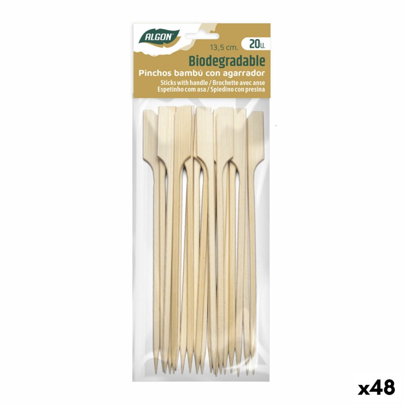 Palillos de Bambu00fa Algon 13,5 cm Set 20 Piezas (48 Unidades)