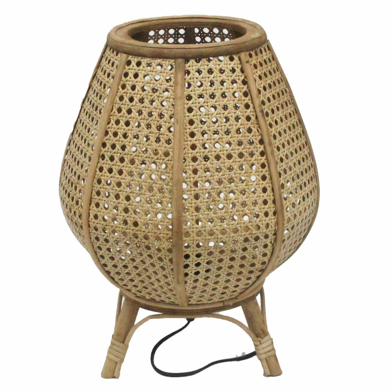 Lámpara de mesa DKD Home Decor Marrón Ratán 50 W (29 x 29 x 40 cm)