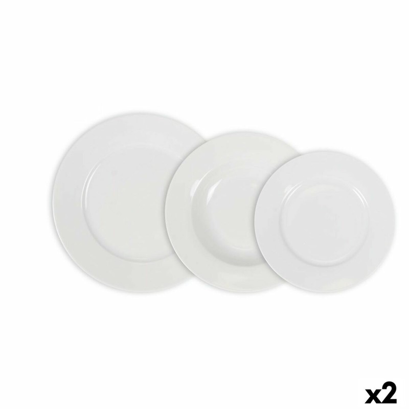 Set de Vajilla La Mediterru00e1nea Aneto Blanco Redonda 12 Piezas (2 Unidades)