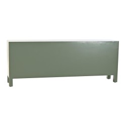 Mueble de TV DKD Home Decor Blanco Negro Verde Dorado Metal Abeto Madera MDF 130 x 26 x 51 cm