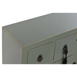 Mueble de TV DKD Home Decor Blanco Negro Verde Dorado Metal Abeto Madera MDF 130 x 26 x 51 cm