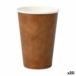 Set de Vasos Algon Desechables Cartu00f3n papel kraft 20 Piezas 220 ml (20 Unidades)