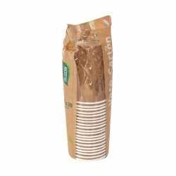 Set de Vasos Algon Desechables Cartu00f3n papel kraft 20 Piezas 220 ml (20 Unidades)