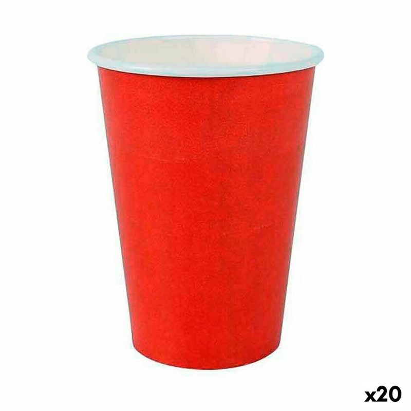 Set de Vasos Algon Desechables Cartu00f3n Rojo 20 Piezas 220 ml (20 Unidades)