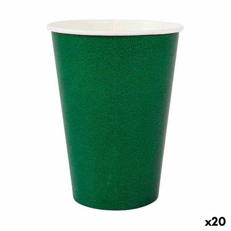 Set de Vasos Algon Desechables Cartu00f3n Verde 20 Piezas 220 ml (20 Unidades)