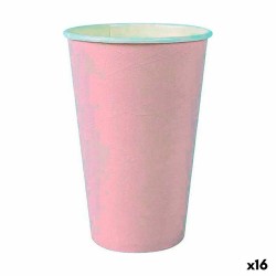 Set de Vasos Algon Desechables Cartu00f3n Rosa 7 Piezas 450 ml (16 Unidades)