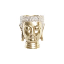 Macetero DKD Home Decor 17,5 x 17,5 x 21 cm Dorado Buda Resina