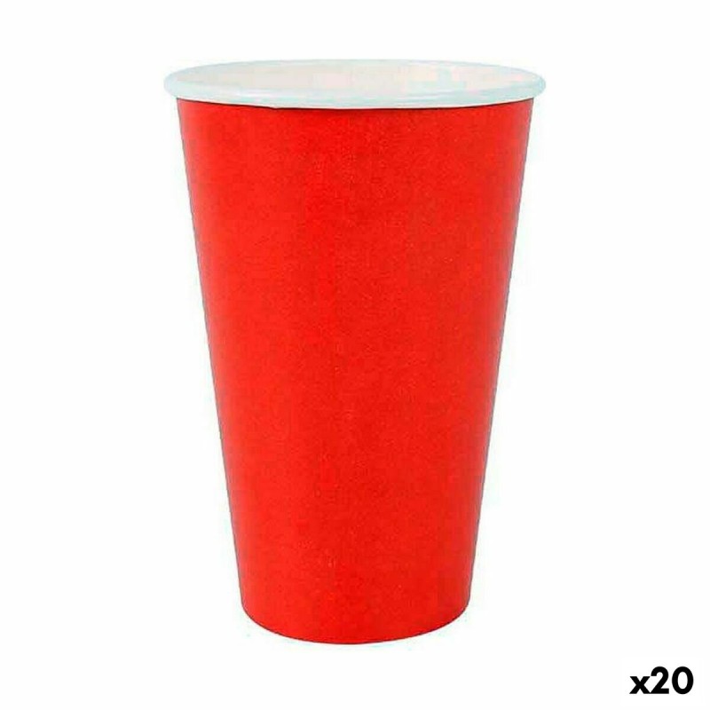 Set de Vasos Algon Desechables Cartu00f3n Rojo 10 Piezas 350 ml (20 Unidades)