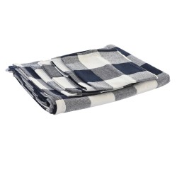 Mantel y servilletas DKD Home Decor 150 x 150 x 0,5 cm Azul Blanco