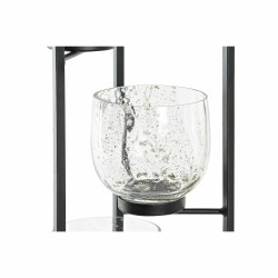 Portavelas DKD Home Decor Cristal Negro Transparente 18 x 18 x 76 cm Hierro