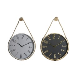 Reloj de Pared DKD Home Decor 40 x 4,5 x 55 cm Cuerda Hierro (2 Unidades)