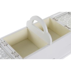 Caja-Joyero DKD Home Decor Cristal Blanco Marfil Madera MDF 30 x 17 x 24 cm