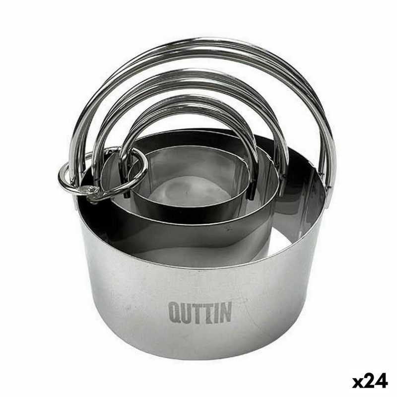 Set de Moldes de Reposteru00eda Quttin Acero Inoxidable Plateado Redondo 3 Piezas (24 Unidades)