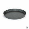 Molde Desmontable Quttin Negro Acero al carbono Perforado 32 x 3 cm (12 Unidades)