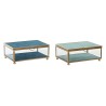 Caja-Joyero DKD Home Decor 15 x 10 x 6 cm Cristal Turquesa Azul cielo Hierro (2 Unidades)