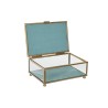 Caja-Joyero DKD Home Decor 15 x 10 x 6 cm Cristal Turquesa Azul cielo Hierro (2 Unidades)