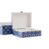 Caja-Joyero DKD Home Decor Azul Azul marino Madera 24 x 20 x 8 cm (2 Unidades)