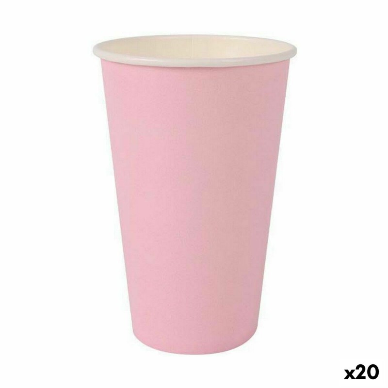 Set de Vasos Algon Desechables Cartu00f3n Rosa 10 Piezas 330 ml (20 Unidades)