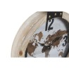 Reloj de Pared DKD Home Decor 40 x 4 x 54 cm Cristal Hierro Madera MDF Mapamundi (2 Unidades)