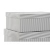 Set de Cajas Organizadoras Apilables DKD Home Decor Gris Blanco Cuadrada Cartón (43,5 x 33,5 x 15,5 cm)