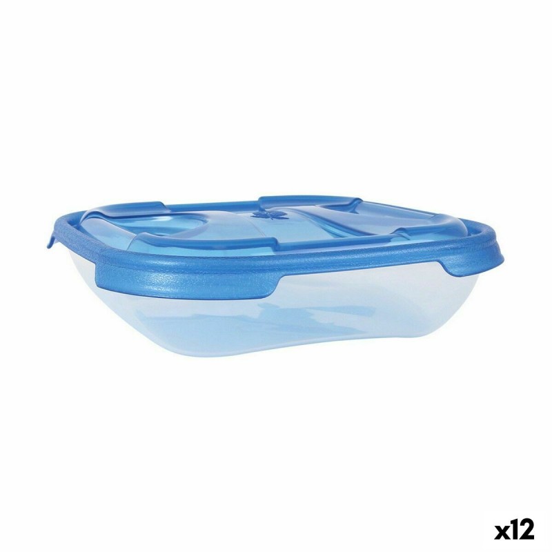 Set de Fiambreras Tontarelli Nuvola 500 ml Azul Cuadrado 4 Piezas (12 Unidades)