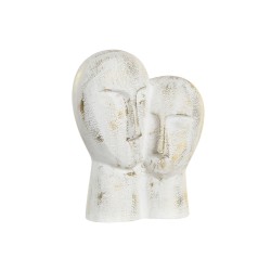 Figura Decorativa DKD Home Decor 23 x 10 x 30 cm Cara Dorado Aluminio Blanco