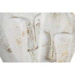 Figura Decorativa DKD Home Decor 23 x 10 x 30 cm Cara Dorado Aluminio Blanco