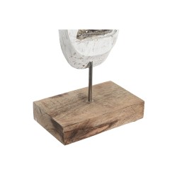 Figura Decorativa DKD Home Decor 18 x 9 x 69 cm Marrón Aluminio Blanco Madera de mango Yoga