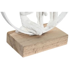 Figura Decorativa DKD Home Decor 23 x 10 x 27 cm Blanco Resina Madera de mango Familia