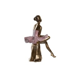 Figura Decorativa DKD Home Decor Rosa Blanco Bailarina Ballet 15 x 10 x 19 cm (2 Unidades)