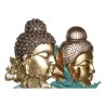 Figura Decorativa DKD Home Decor 22 x 8 x 42,5 cm Negro Dorado Buda Turquesa Oriental (2 Unidades)