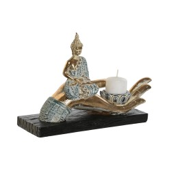 Figura Decorativa DKD Home Decor 25,7 x 8 x 16 cm Azul Buda Turquesa Oriental Decapé (2 Unidades)