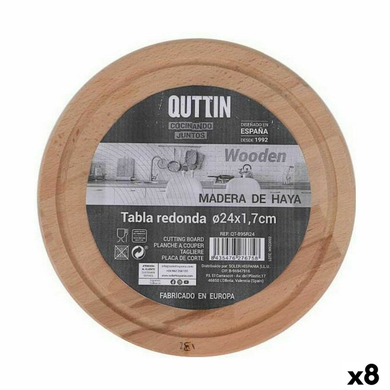 Tabla de servir Quttin Redonda u00f8 24 x 1,7 cm (8 Unidades)