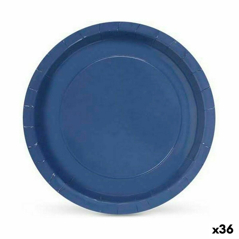 Set de Platos Algon Desechables Cartu00f3n Azul 10 Piezas 23 x 23 x 1,5 cm (36 Unidades)