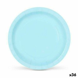 Set de Platos Algon Desechables Cartu00f3n Azul 10 Piezas 20 cm (36 Unidades)