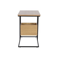 Mesa auxiliar DKD Home Decor 55 x 35 x 55 cm Natural Negro Metal Madera MDF