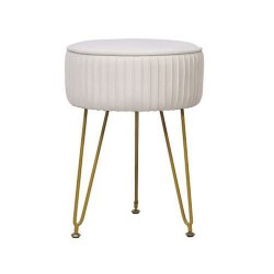 Reposapiés DKD Home Decor 34,5 x 34,5 x 48 cm Metal Blanco Moderno